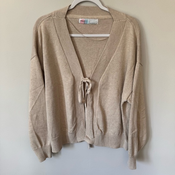 Free People Beach Solar Sweater Set Beige Oatmeal Knit Matching Cozy Set - Picture 4 of 8